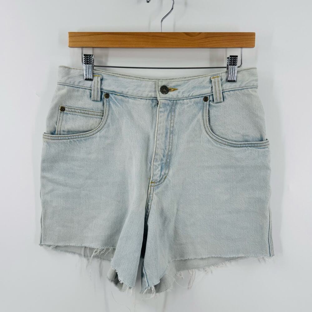 Vintage LizWear Denim Jean Cut Off Shorts Light Wash Grunge Distressed Size 12 - Picture 2 of 9